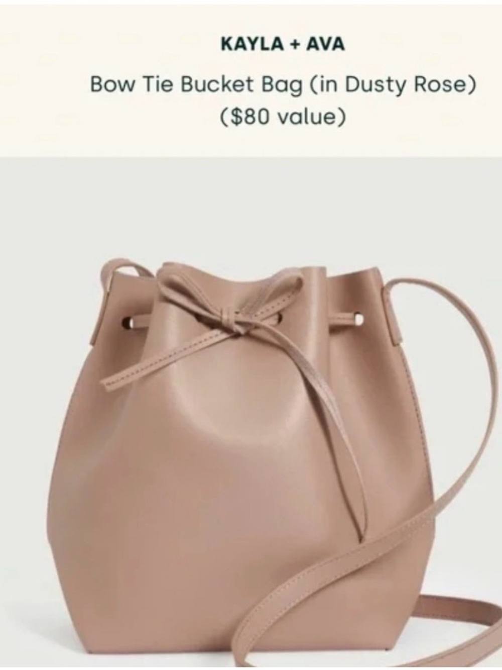 NWT Kayla & Ava Vegan Leather Dusty Rose Bucket Purse.